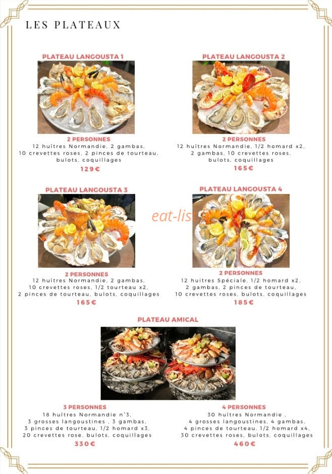 Langousta Bercy — carte page 1