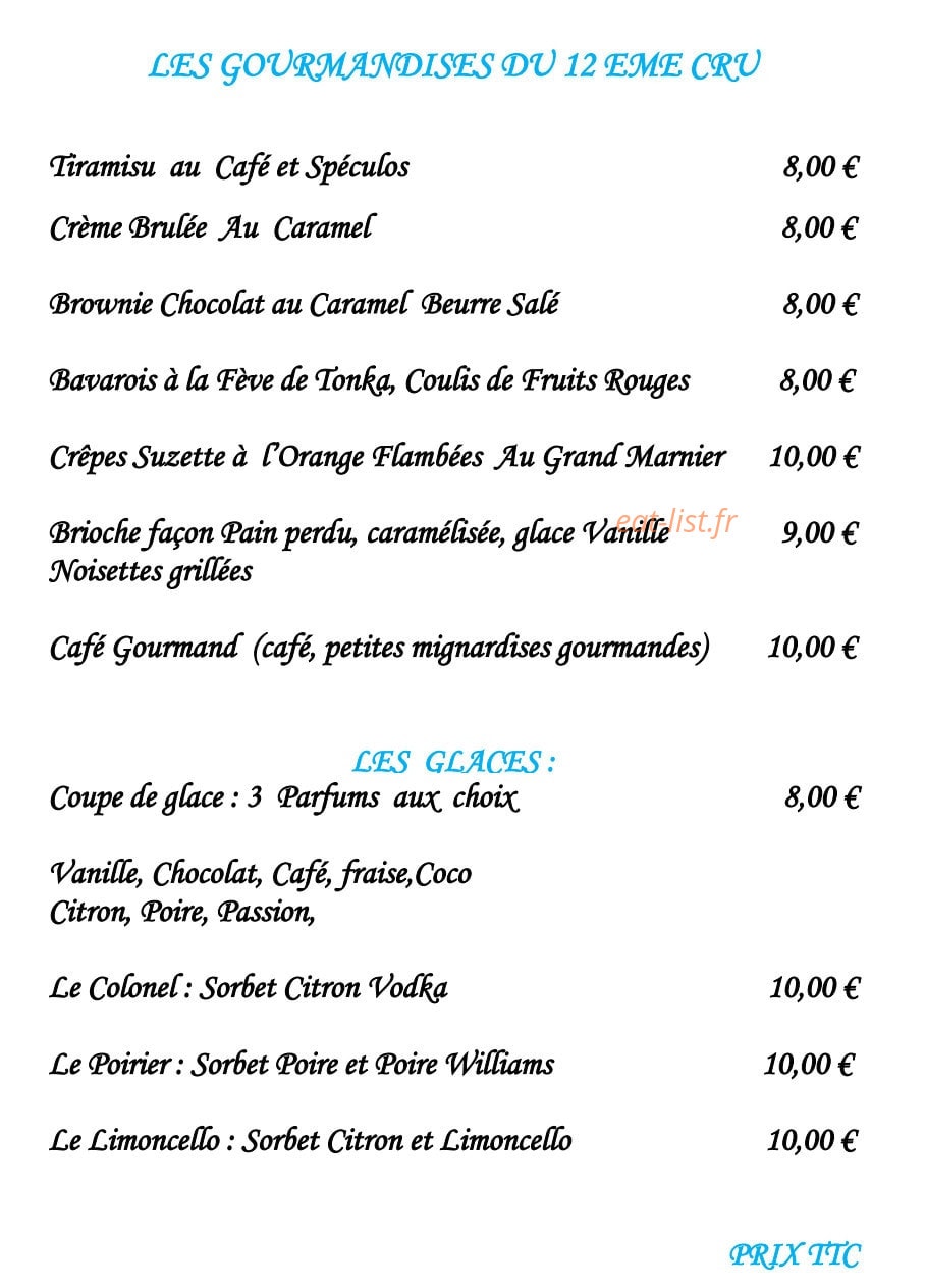 Le 12ème Cru — carte page 2