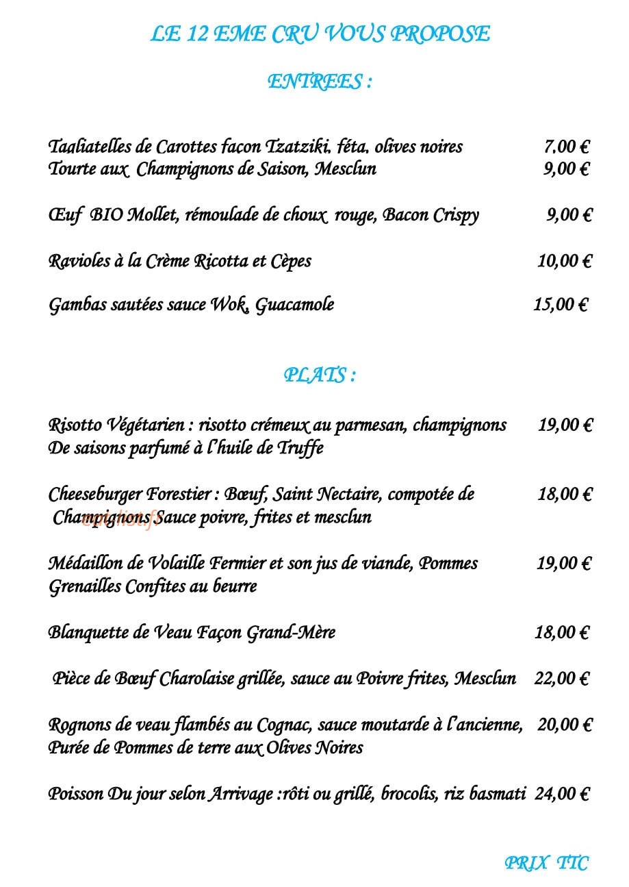Le 12ème Cru — carte page 1