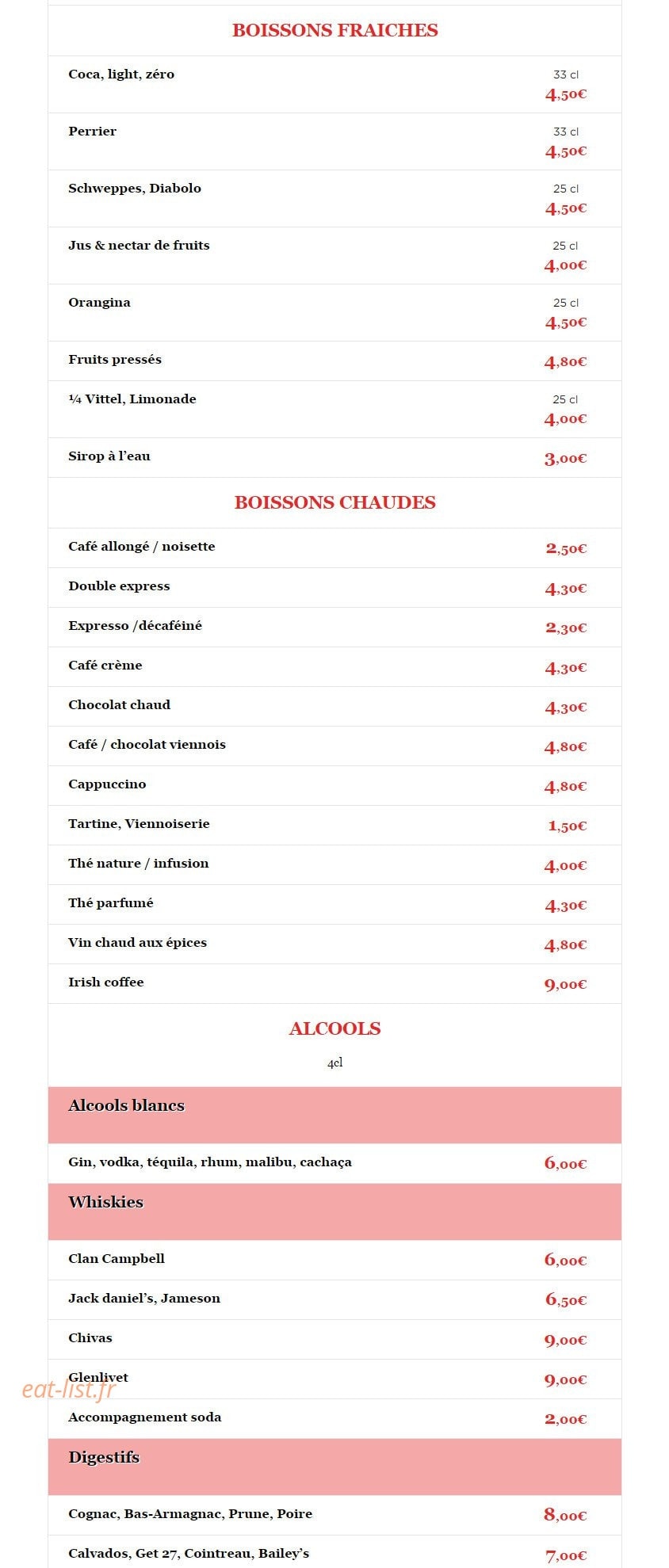 Le Café Populaire — carte page 3