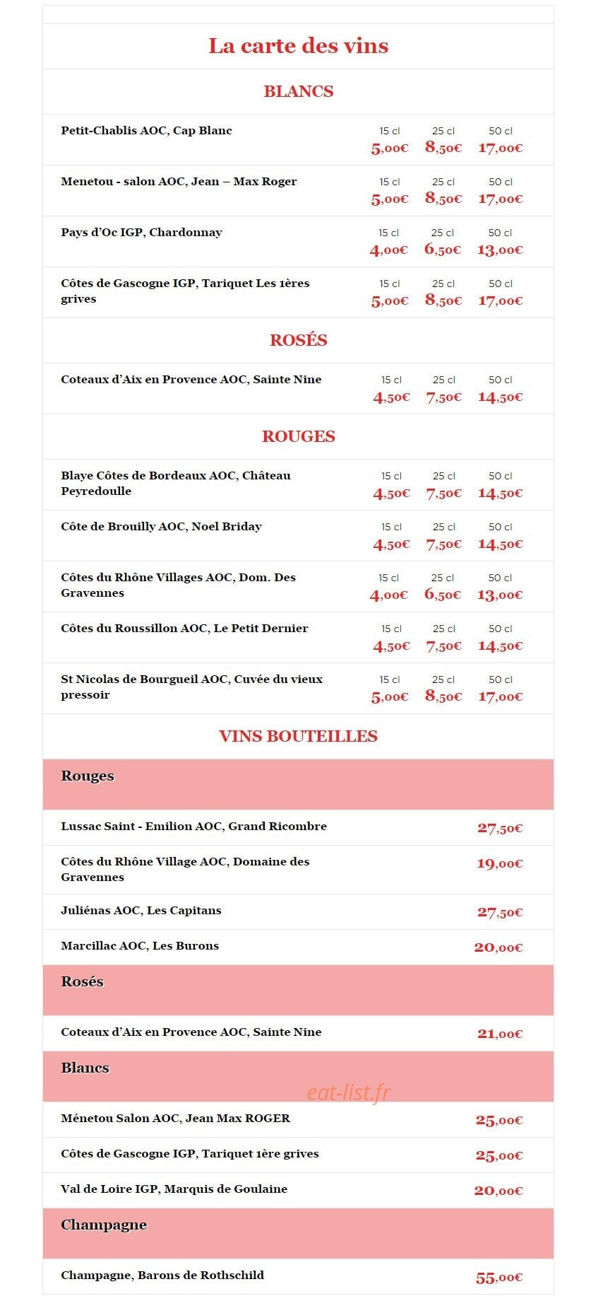 Le Café Populaire — carte page 5