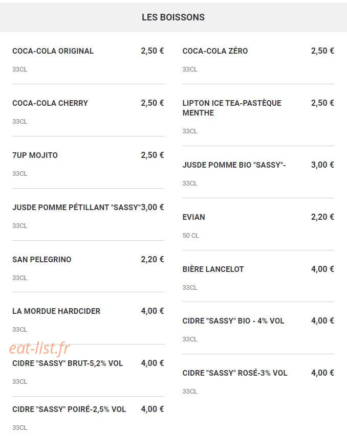 Le Cidre D'Or — carte page 3