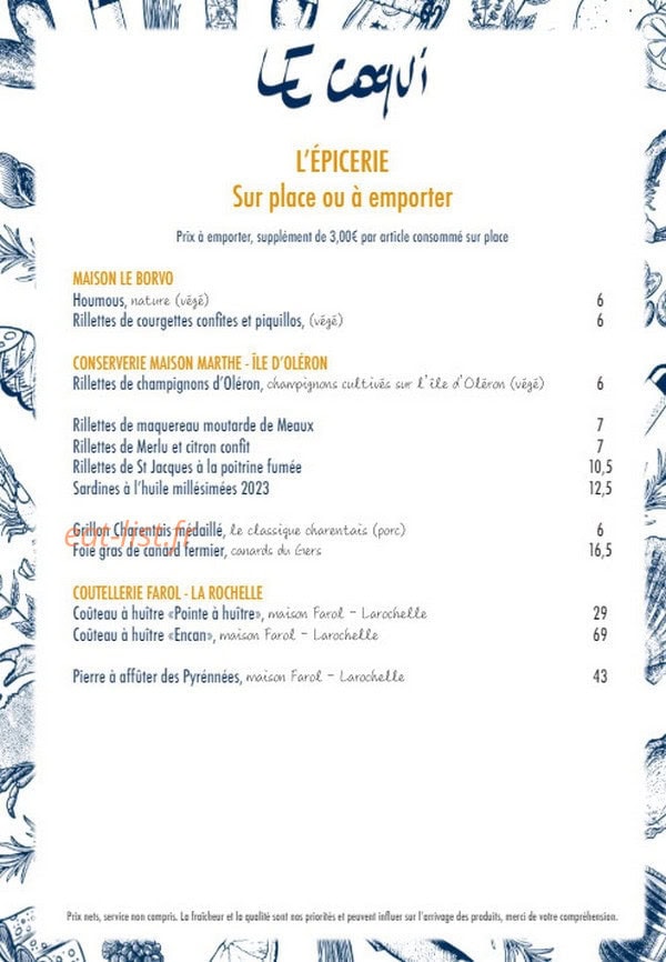 Le Coqui — carte page 3