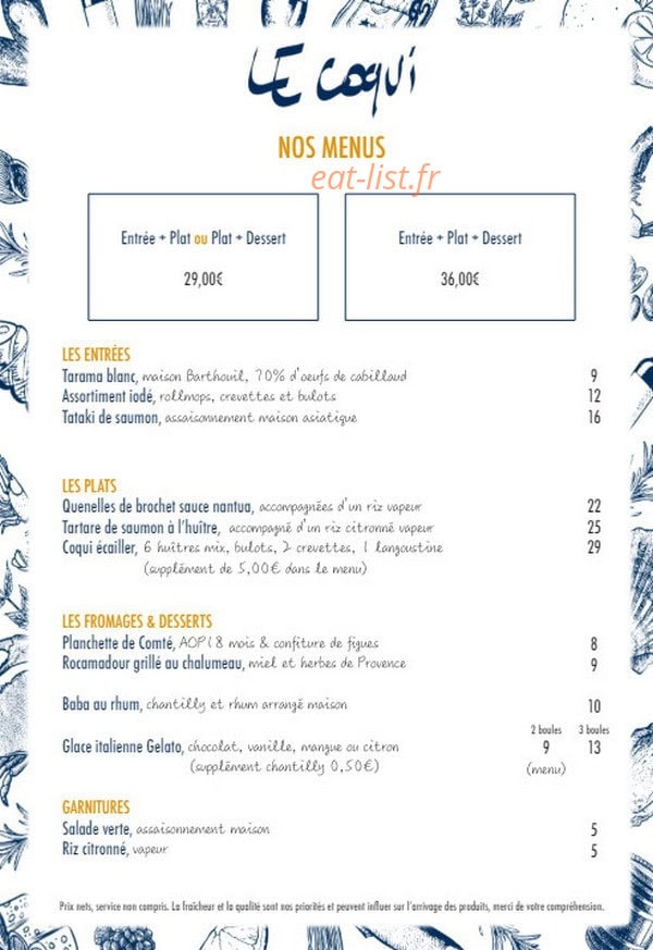 Le Coqui — carte page 2
