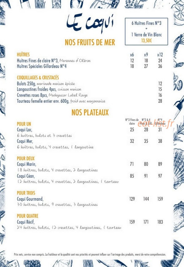 Le Coqui — carte page 1