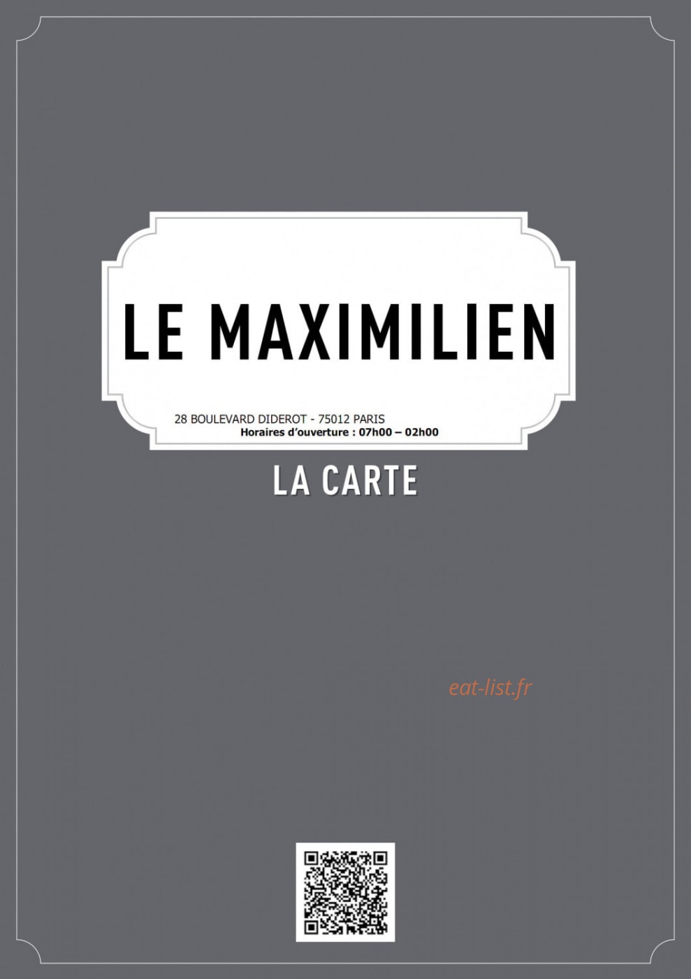 Le Maximilien — carte page 1
