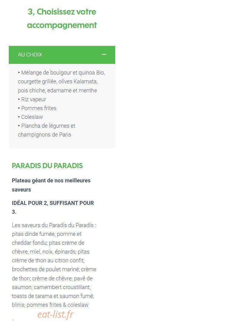 Le Paradis du Fruit — carte page 10
