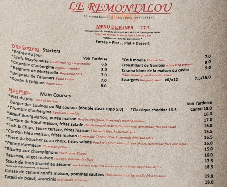 Le Remontalou — carte page 1