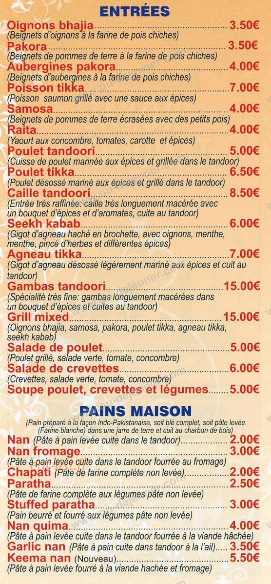Le Royal Tandoori — carte page 2