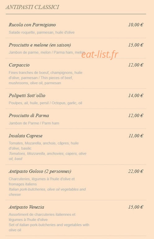 Le Venezia — carte page 1