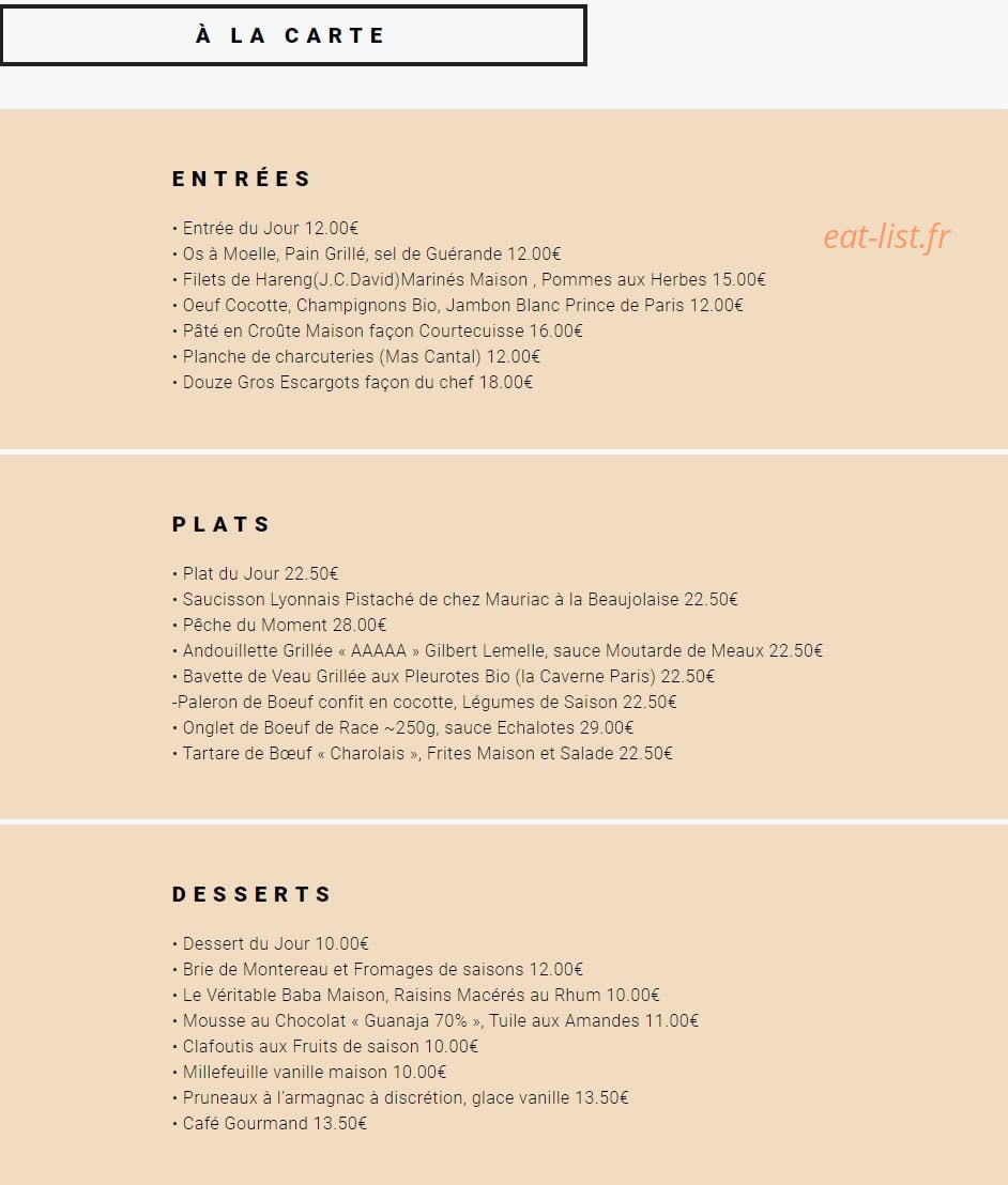 Le Verre à Vin — carte page 2
