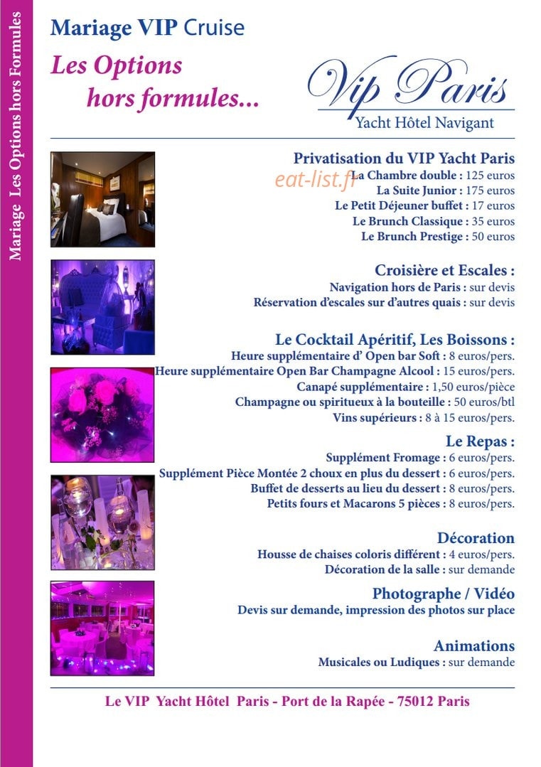 Le VIP Paris Yacht — carte page 6