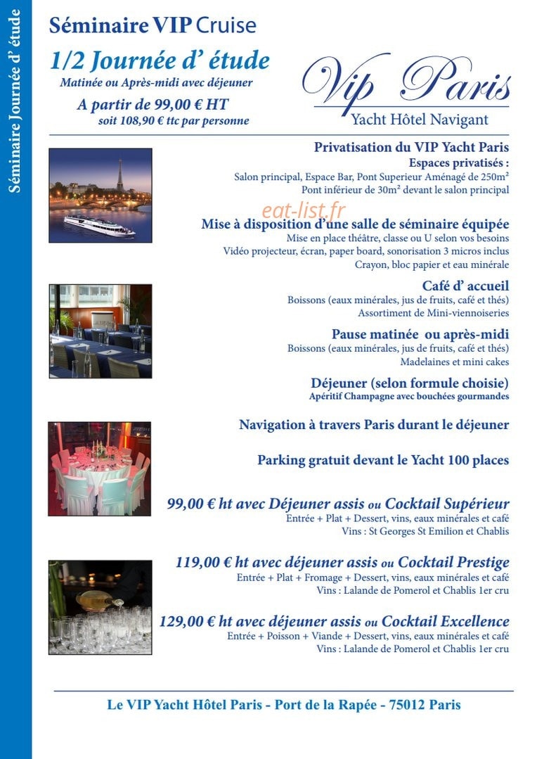 Le VIP Paris Yacht — carte page 13