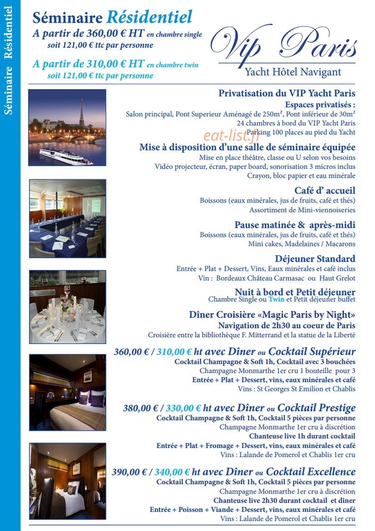 Le VIP Paris Yacht — carte page 14
