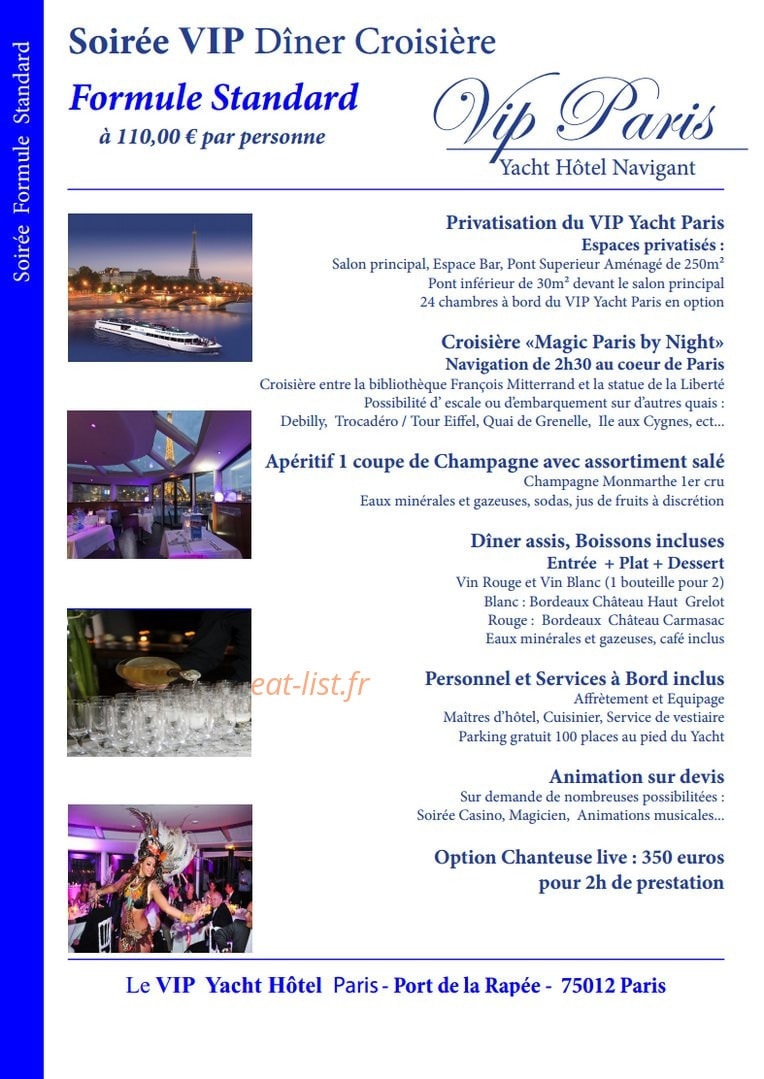 Le VIP Paris Yacht — carte page 18