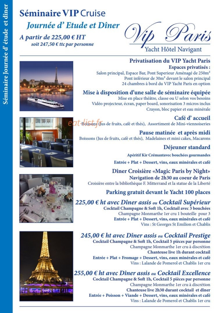 Le VIP Paris Yacht — carte page 11