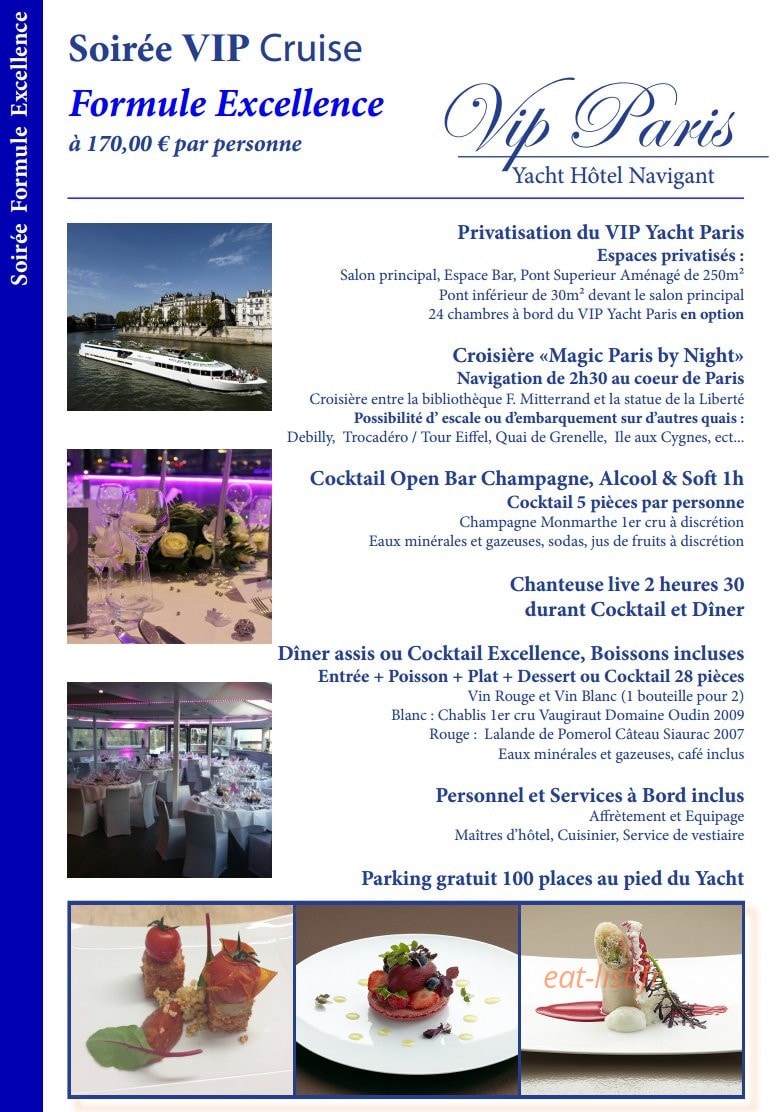 Le VIP Paris Yacht — carte page 17