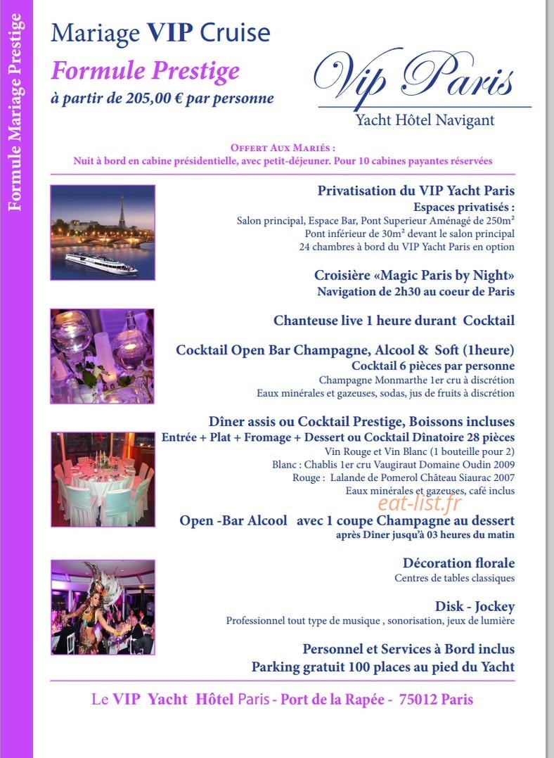 Le VIP Paris Yacht — carte page 4