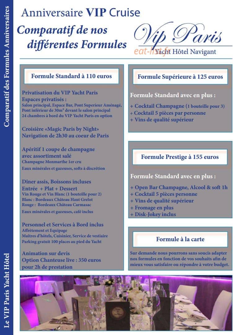 Le VIP Paris Yacht — carte page 10