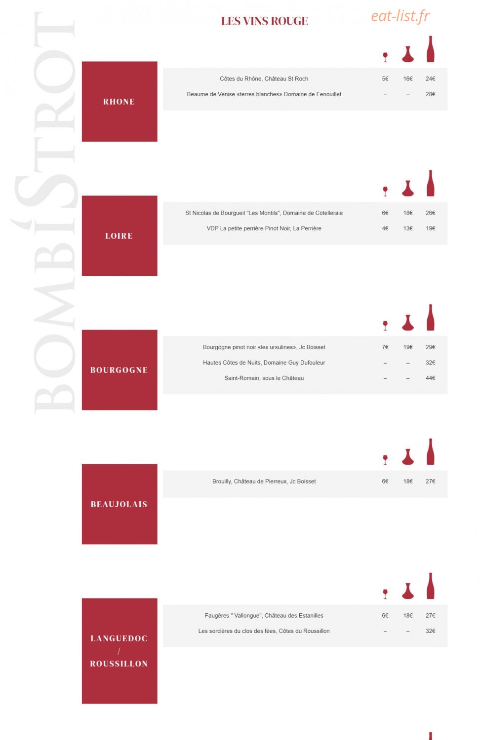 Les Bombistrot — carte page 4
