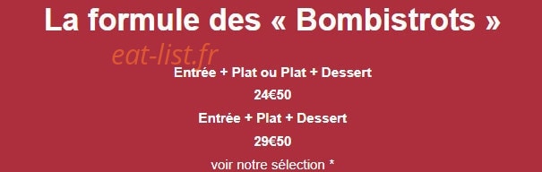 Les Bombistrot — carte page 1