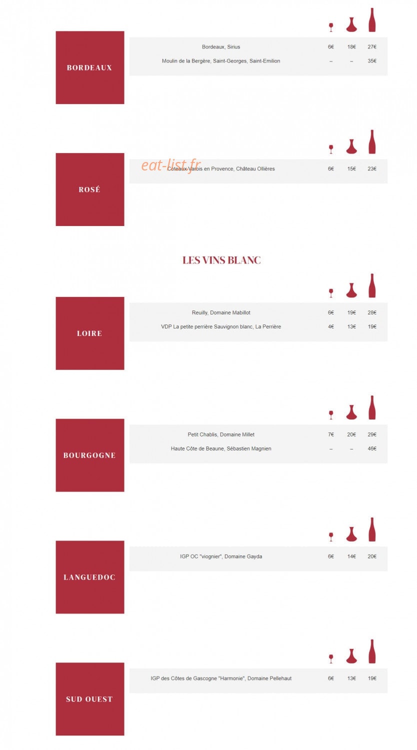 Les Bombistrot — carte page 5