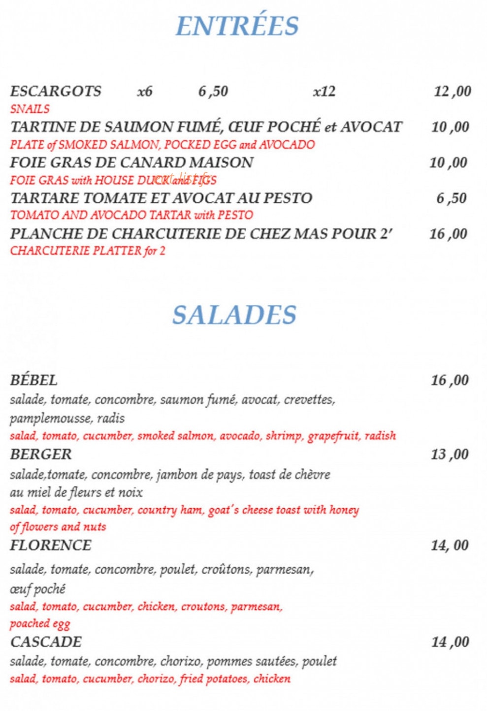 Les Cascades — carte page 6