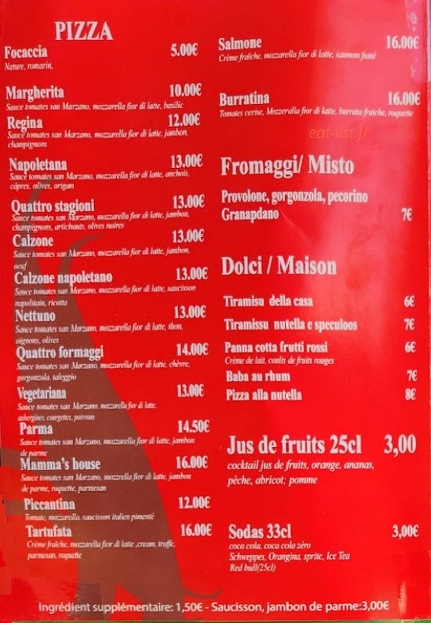 Mamma s’House — carte page 2