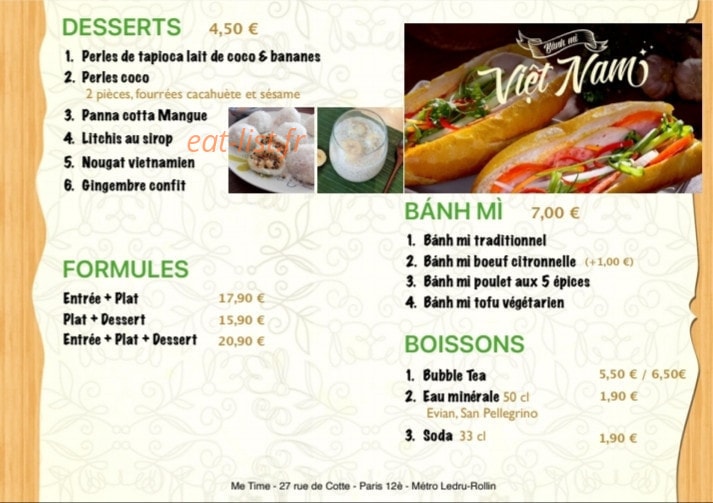 Me Time — carte page 2