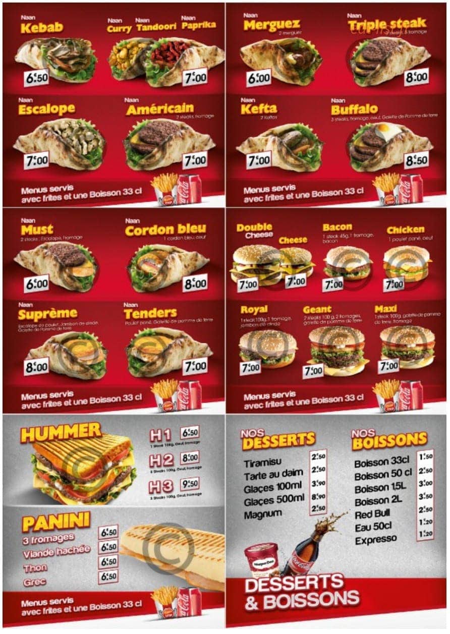 Naan stop — carte page 1