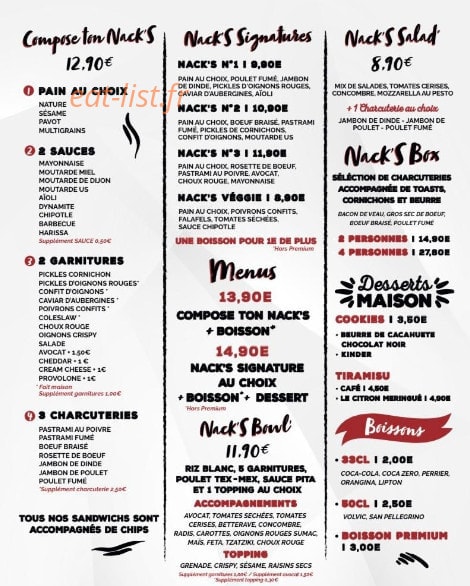 Nack's — carte page 1
