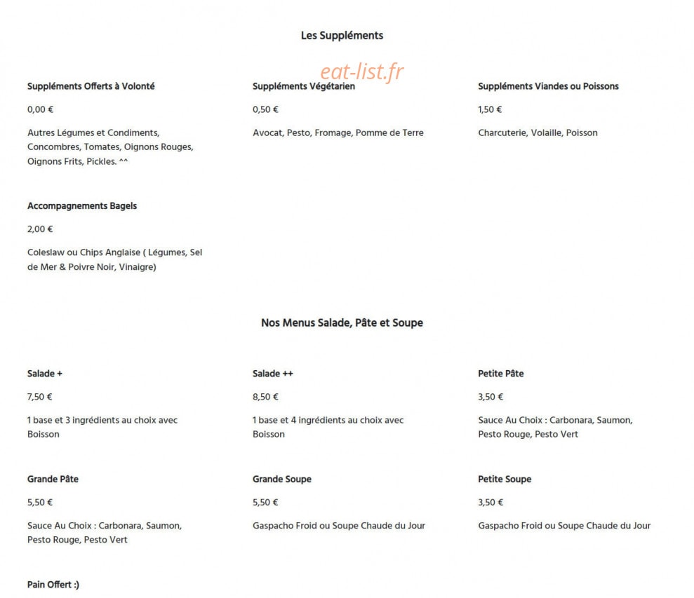 Nouveau Bagel & Salade — carte page 3