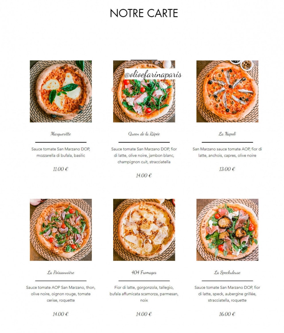 Olio e Farina — carte page 1