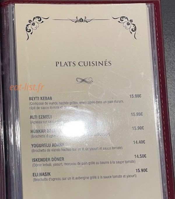 Palace Grill — carte page 3