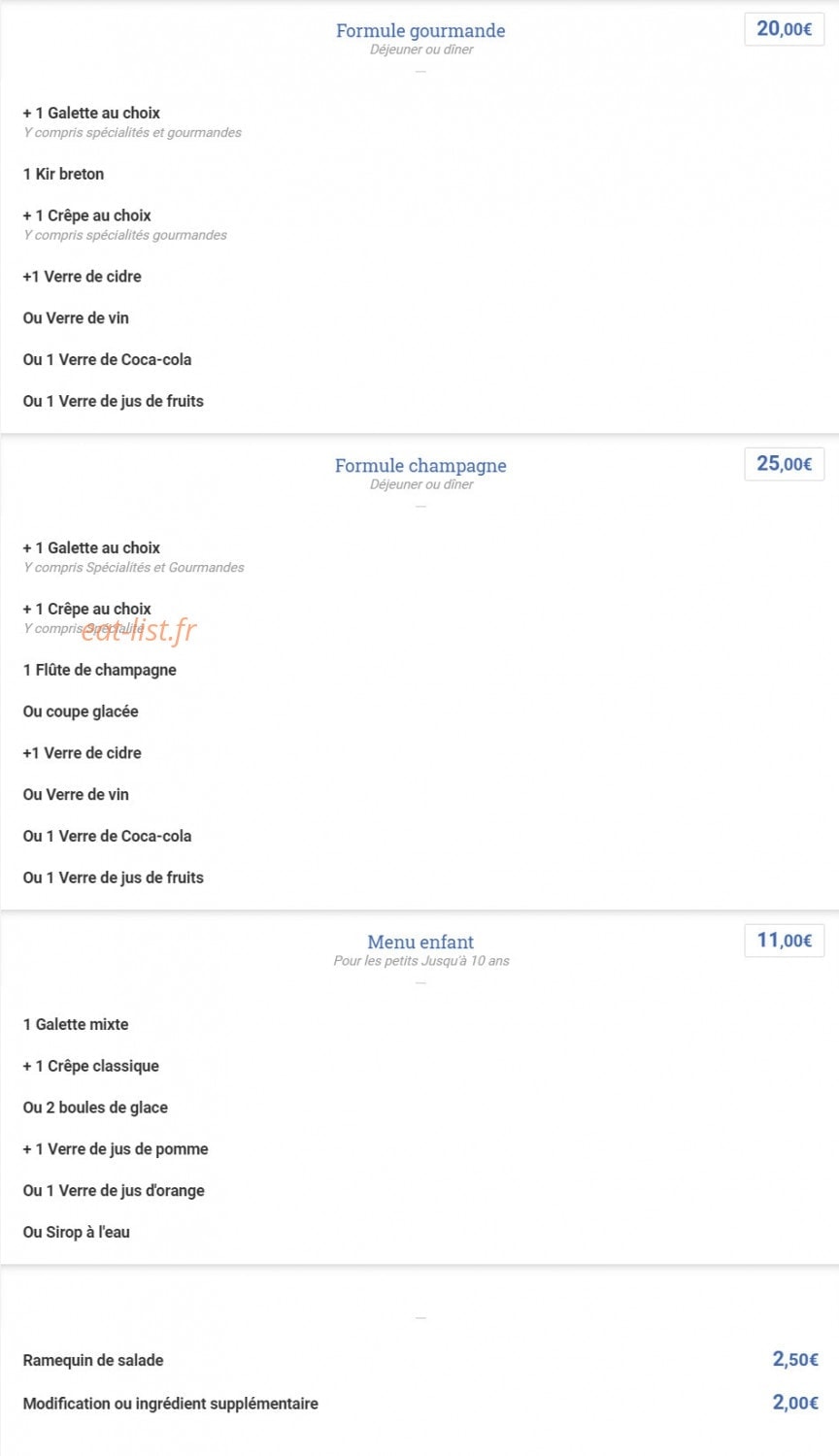 Paris Breizh crêperie — carte page 12