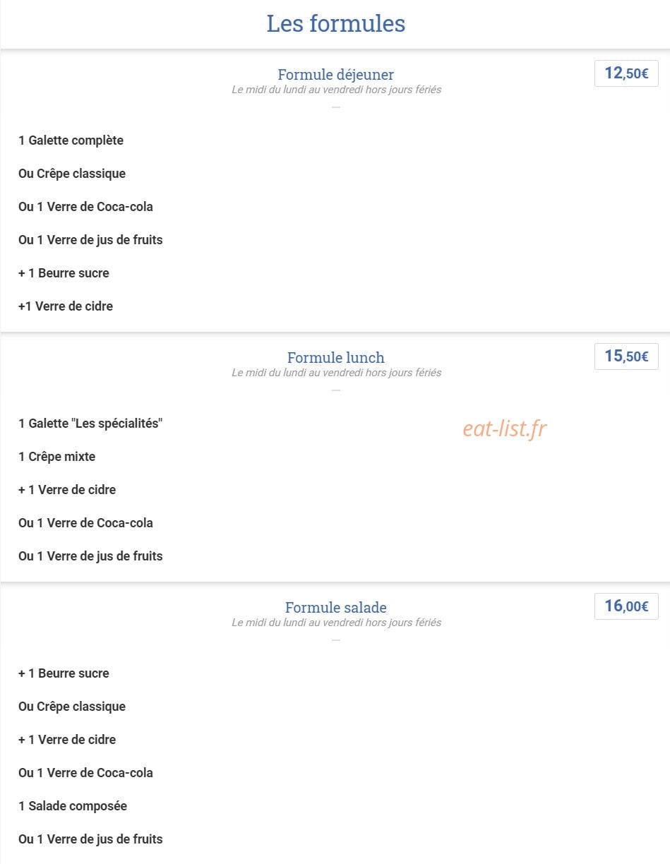 Paris Breizh crêperie — carte page 11