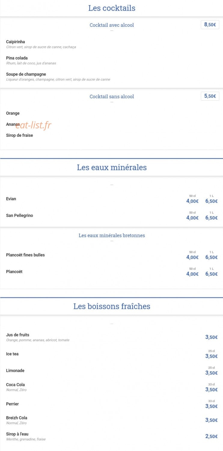 Paris Breizh crêperie — carte page 2
