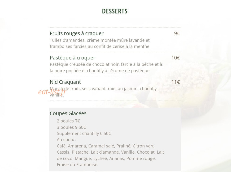 Pavillon Gravelle — carte page 2