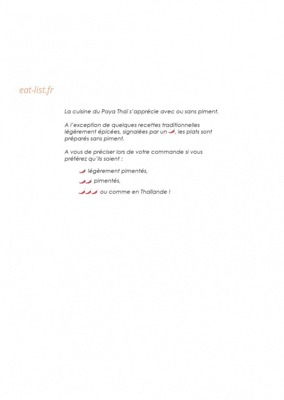 Paya Thaï — carte page 7