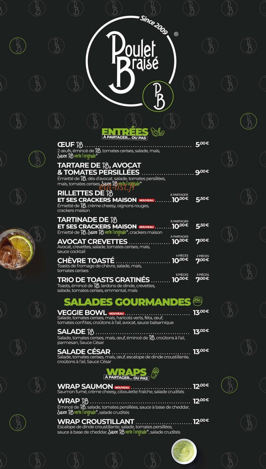 PB Poulet Braisé — carte page 1
