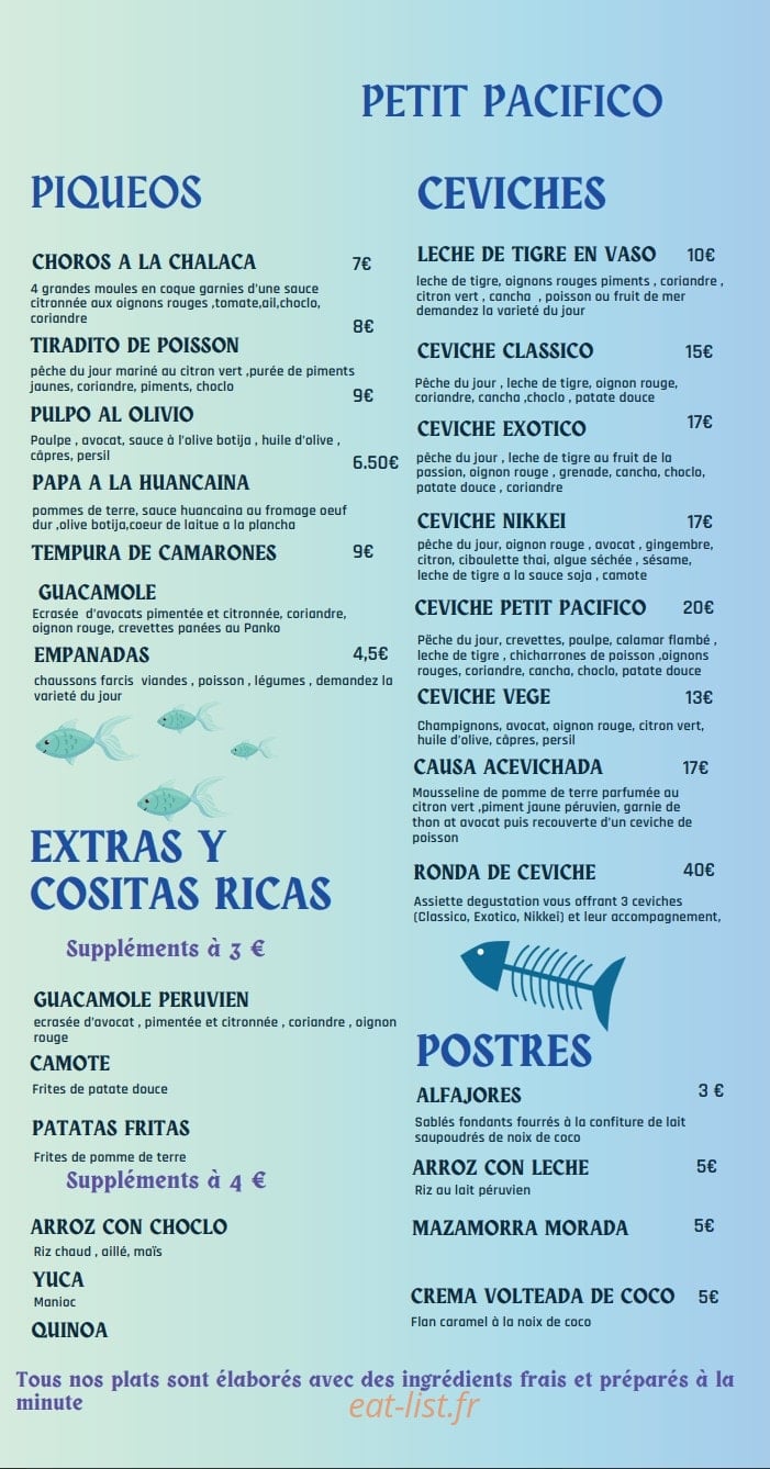 Petit Pacifico — carte page 1
