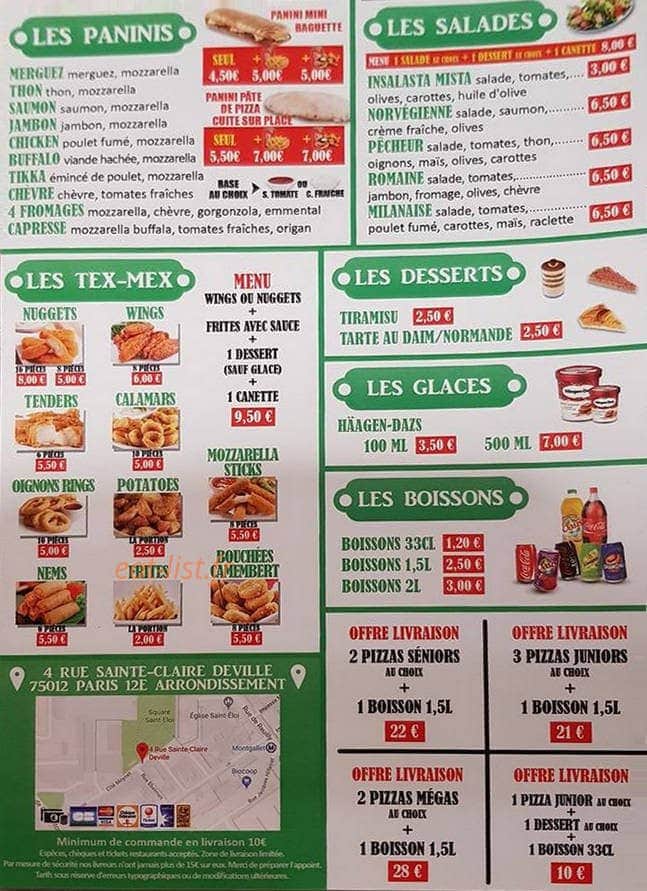 Pizza Al Basilico — carte page 3
