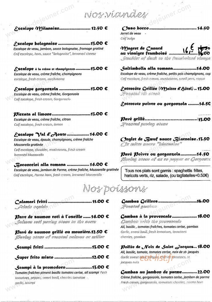 Pizzeria Venezia — carte page 3