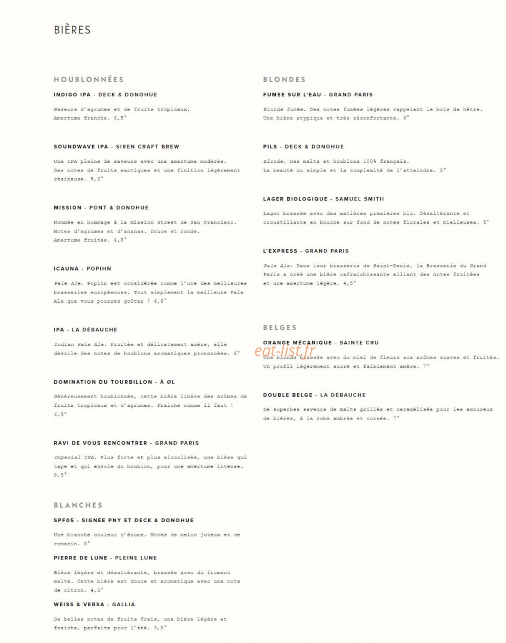 Pny Burger — carte page 4