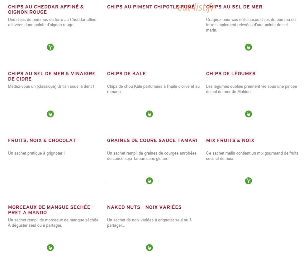 Prêt à manger — carte page 3