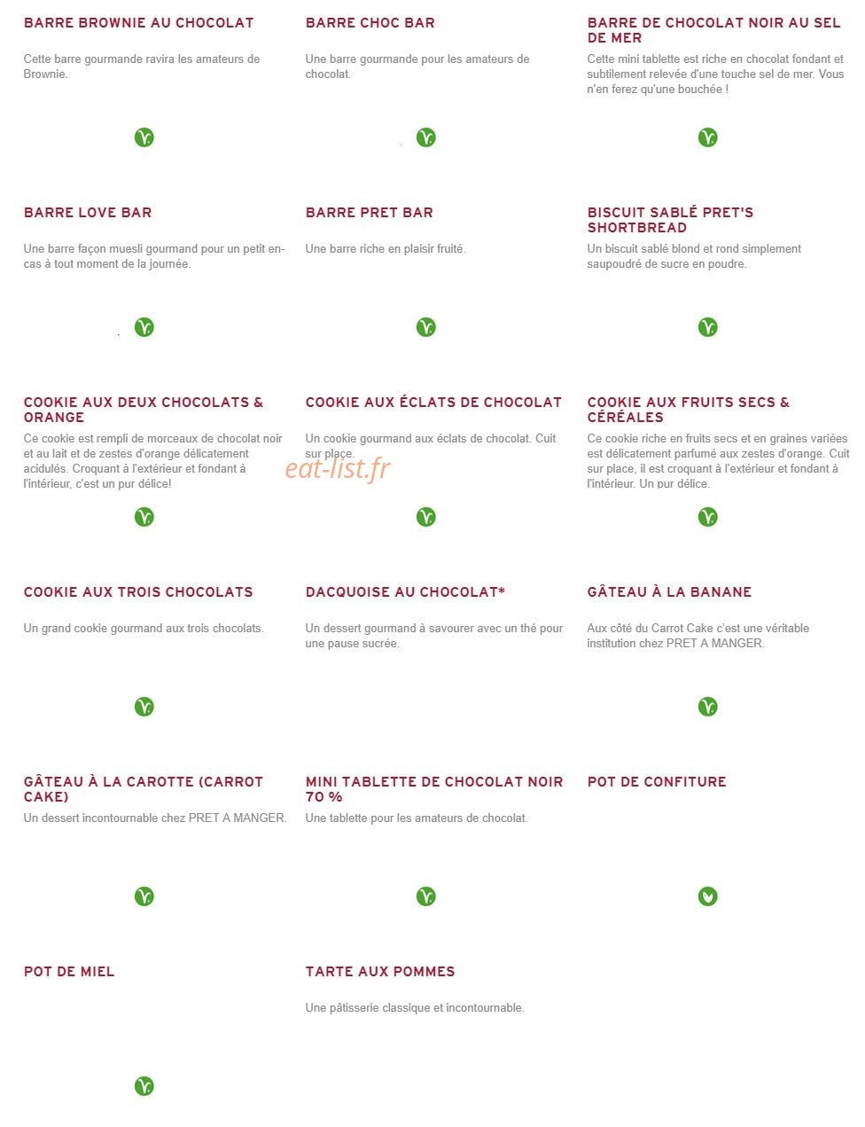 Prêt à manger — carte page 4