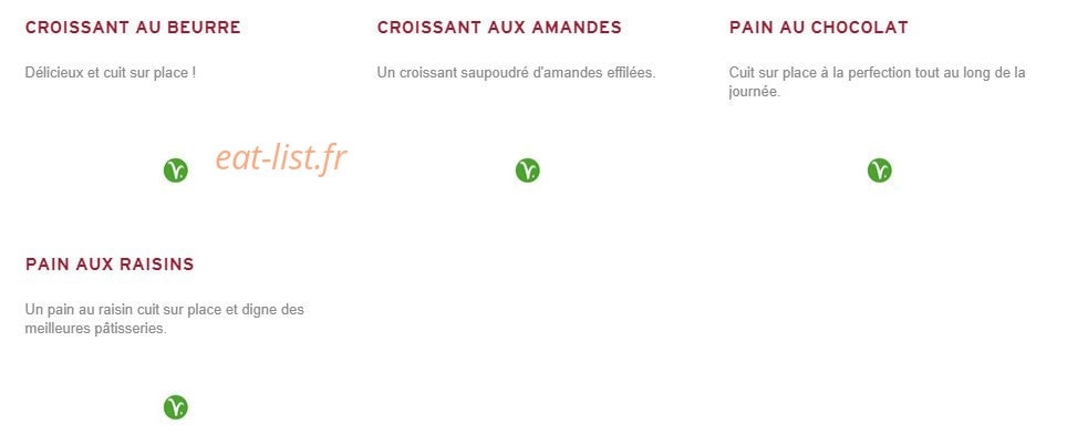 Prêt à manger — carte page 8