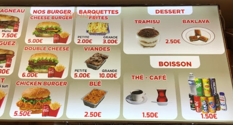 Restaurant Ayasofya — carte page 3