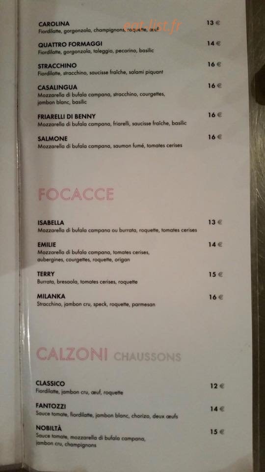 Restaurant Gusto — carte page 2