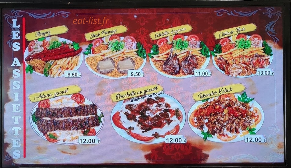 Restaurant Kiraz — carte page 1